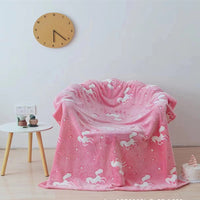 HKM-7866173 Cozy Flannel Glow-in-the-Dark Blanket for Comfortable Naps in Fun Designs