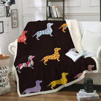 HKM-786707 Colorful Plush Cartoon Fleece Throw Blanket with Soft Crystal Velvet and Warm Sherpa Fleece Back