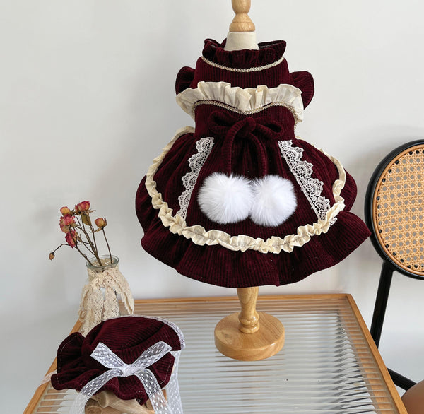 HKM-7867709 Custom Handmade Retro Style Pet Clothing in Multiple Sizes