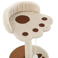 HKM-7868605 Beige and Brown Sisal Cat Scratching Post with Toy Mouse, 40 cm