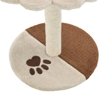 HKM-7868605 Beige and Brown Sisal Cat Scratching Post with Toy Mouse, 40 cm