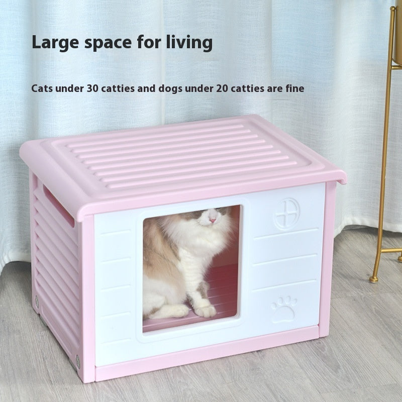 HKM-7868989 Outdoor Waterproof Pet Bed for Dogs and Cats - 60.5x42x40.5cm, Pink, Blue, Green