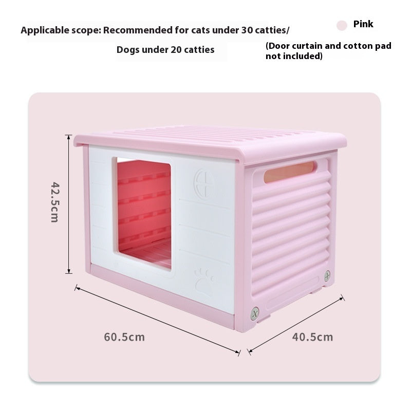 HKM-7868989 Outdoor Waterproof Pet Bed for Dogs and Cats - 60.5x42x40.5cm, Pink, Blue, Green
