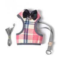 HKM-7869117 Breathable Pet Vest with Leash for Small Dogs and Cats - Cotton Mesh, Available in Pink, Yellow, Blue, Red