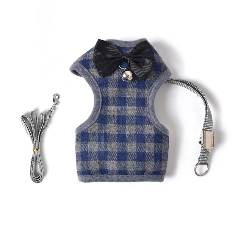 HKM-7869117 Breathable Pet Vest with Leash for Small Dogs and Cats - Cotton Mesh, Available in Pink, Yellow, Blue, Red