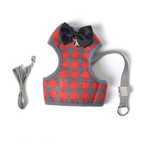 HKM-7869117 Breathable Pet Vest with Leash for Small Dogs and Cats - Cotton Mesh, Available in Pink, Yellow, Blue, Red