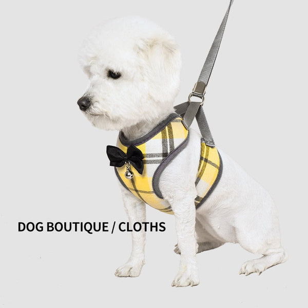 HKM-7869117 Breathable Pet Vest with Leash for Small Dogs and Cats - Cotton Mesh, Available in Pink, Yellow, Blue, Red