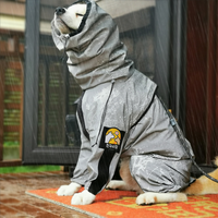 HKM-7869501 Waterproof Full-Surround Dog Raincoat in Reflective Gray for Medium to Large Breeds