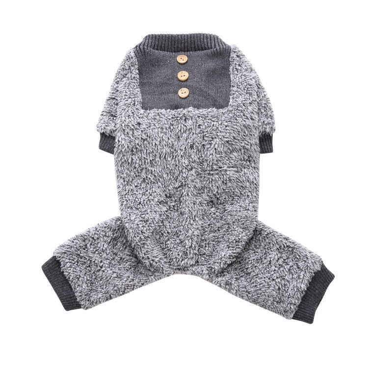 HKM-786963 Cozy Winter Thermal Pajamas with Zebra Stripes for Pets in Gray and Penguin Designs