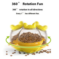 HKM-7870141 Yellow and Lake Blue TPR Tumbler Dog Food Feeder Toy for Pets