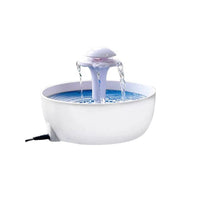 HKM-7871165 Pet Water Fountain - White ABS Design for Cats and Dogs, 20x20x15CM