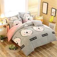 HKM-787155 Cashmere Cotton Flower Print Bedding Set - Available in Three-Piece and Four-Piece Options for Beds Up to 2.0m