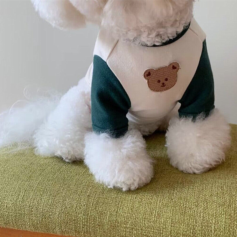 HKM-7871677 Casual Fashion Personality Pet T-Shirt for Small Dogs - Available in White, Blue, Pink