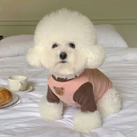 HKM-7871677 Casual Fashion Personality Pet T-Shirt for Small Dogs - Available in White, Blue, Pink