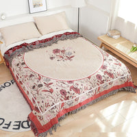 HKM-787219 Cotton Towel Blanket - Modern Red Design, 200cm x 230cm