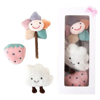 HKM-787219 Plush Cartoon Cat Stick with Bell - Interactive Strawberry Flower Toy for Pets