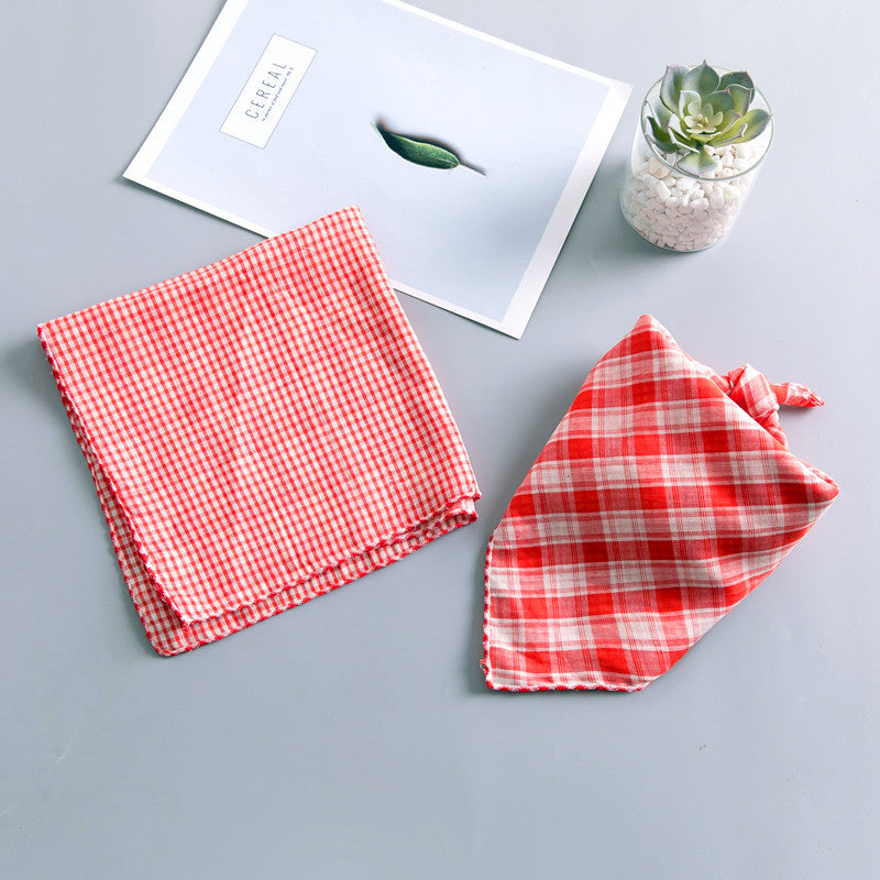 HKM-7872701 Dog Birthday Turban Water Bib - Double-Sided Cotton Scarf, Soft & Absorbent 45cm x 45cm