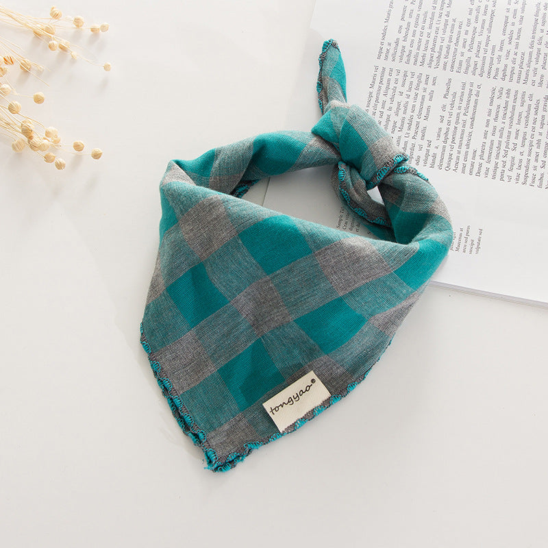 HKM-7872701 Dog Birthday Turban Water Bib - Double-Sided Cotton Scarf, Soft & Absorbent 45cm x 45cm
