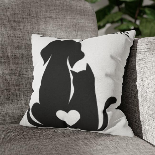 HKM-787283 Nordic Style Cartoon Dog Cushion Cover 45x45cm Short Plush