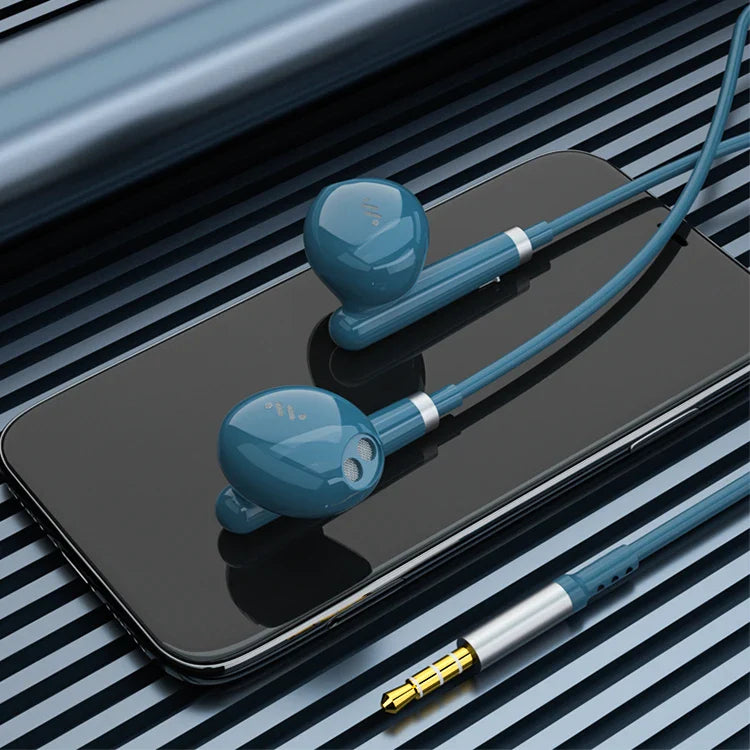 HKM-787283 Wired In-Ear Earphones with 3.5mm Jack, Microphone, and 1.2m Cable for HiFi Sound and Enhanced Bass
