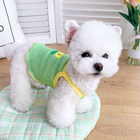HKM-7873469 Summer Pet Dog Clothes - Lightweight Floral Sling for Small Dogs in Blue, Green, Pink, Sizes XS-XXL
