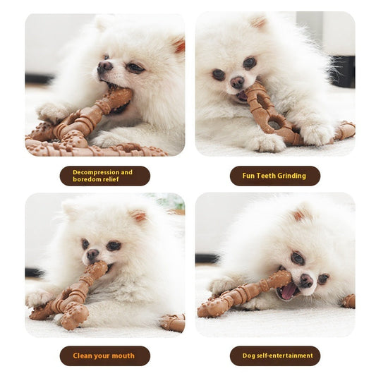 HKM-7873725 Wooden Dog Toy Bone with Molar Rod for Teeth Cleaning and Biting