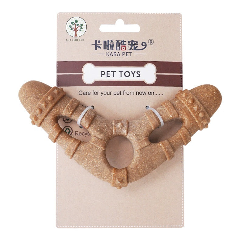 HKM-7873725 Wooden Dog Toy Bone with Molar Rod for Teeth Cleaning and Biting