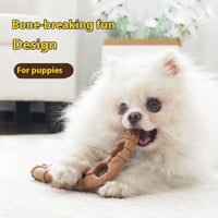 HKM-7873725 Wooden Dog Toy Bone with Molar Rod for Teeth Cleaning and Biting