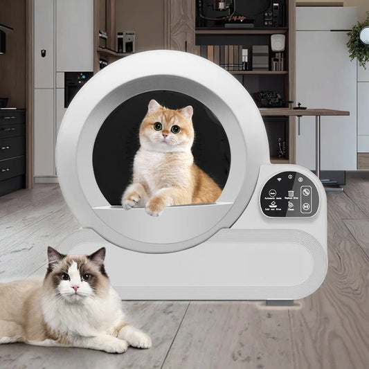 HKM-787667 Automatic Self-Cleaning Cat Litter Box with 70L Capacity, Odor Control, Dust-Free, for Multiple Cats
