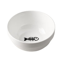 HKM-7877053 Ceramic Cat and Dog Bowl with Cat Ear Iron Frame in Pure White and Unique Designs