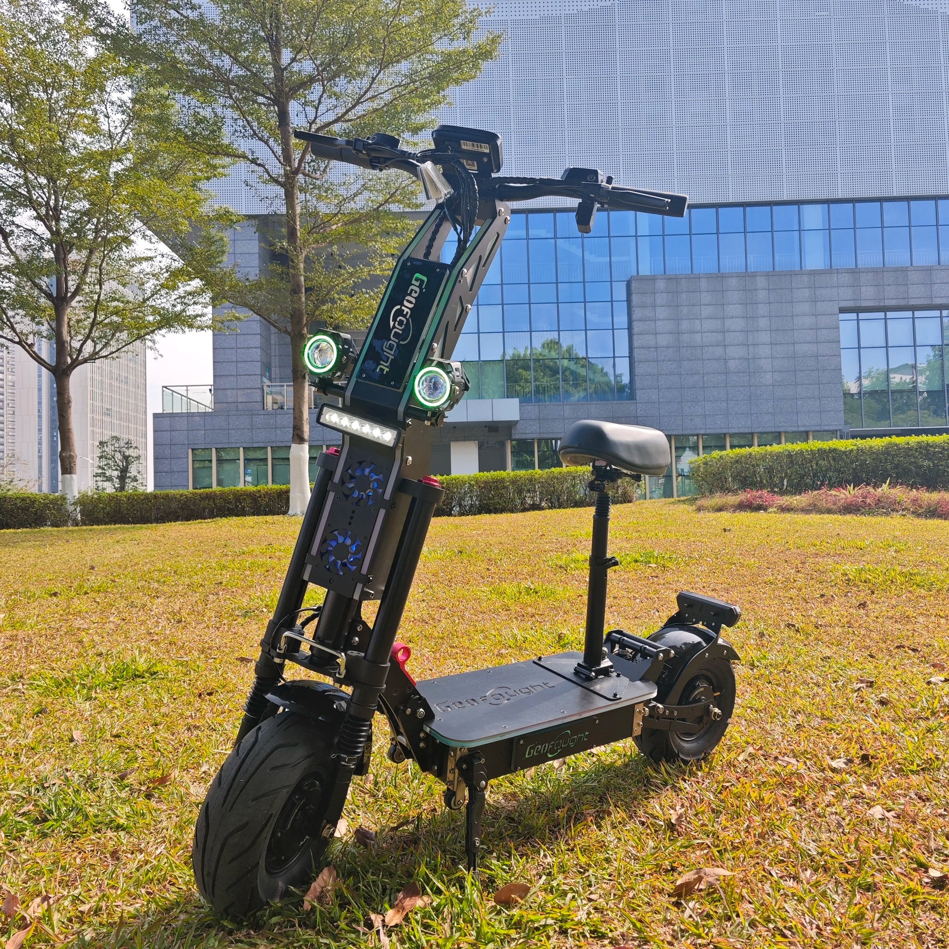 HKM-787731 Dual Motor 72V 10000W Electric Folding Scooter with Seat, NFC Start, and Full Suspension, Max Range 120km