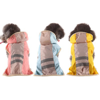 HKM-7879229 Reflective Dog Raincoat - Polyester Waterproof Jacket for Pets, Casual Fit, Various Sizes Available