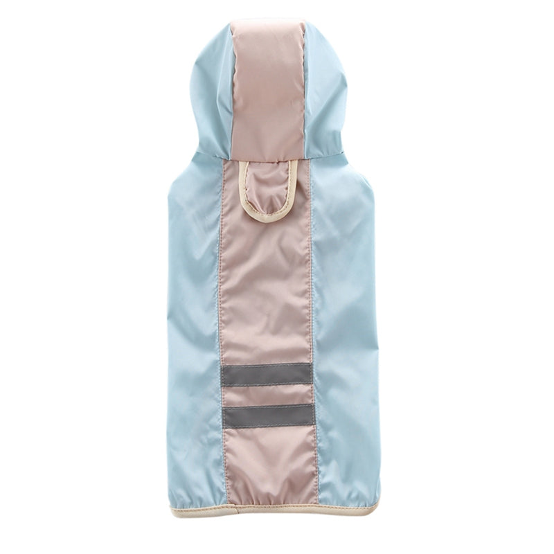 HKM-7879229 Reflective Dog Raincoat - Polyester Waterproof Jacket for Pets, Casual Fit, Various Sizes Available