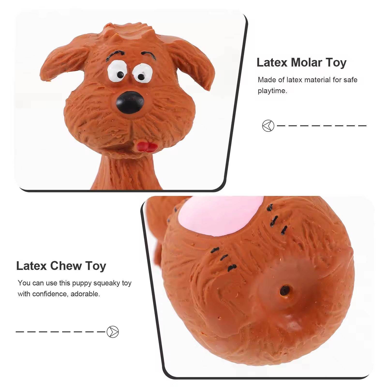 HKM-7879485 Interactive Latex Dog Chew Toy Set - 4 Cartoon Shaped Toys for Dental Health and Anxiety Relief