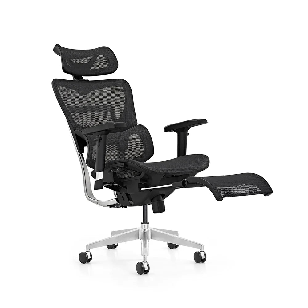 HKM-787987 Ergonomic High Back Swivel Office Chair with Footrest and Mesh Design