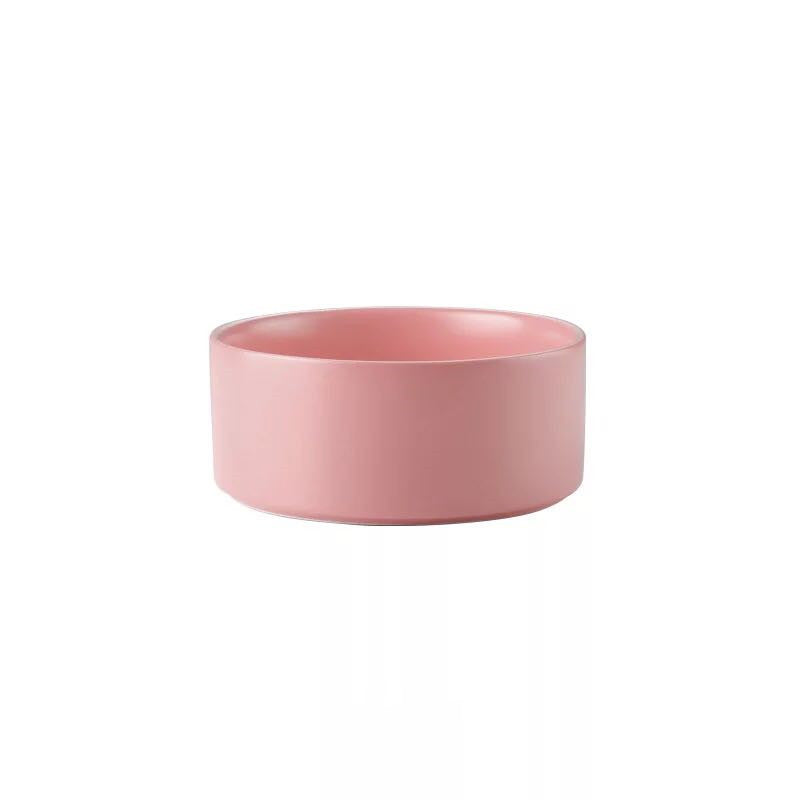 HKM-7881021 Metal Frame Ceramic Pet Bowl - Grey, Dark Green, Pink, Yellow, White - 400ml, 850ml, 1800ml for Cats and Dogs