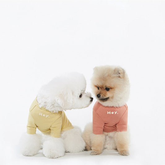 HKM-7881405 Pet Korean Simple Printed Cotton T-shirt - Available in Multiple Colors and Sizes