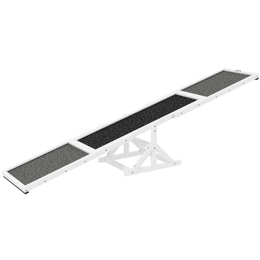HKM-788179 Wooden Dog Agility Seesaw for Training and Exercise - Weather Resistant, 83" L x 16" W x 14" H, Suitable for Large Dogs