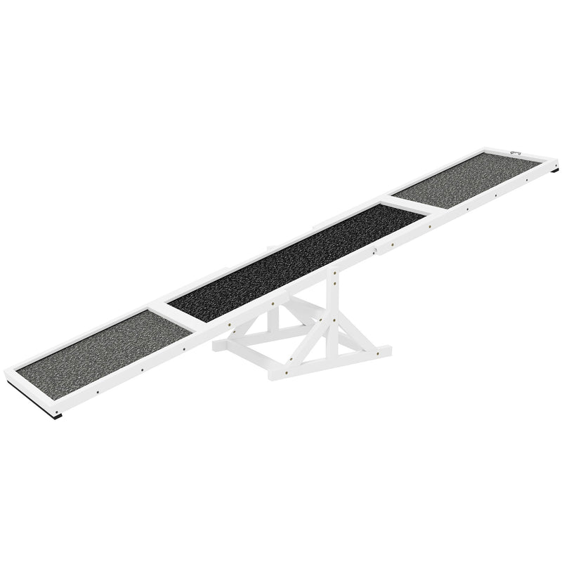 HKM-788179 Wooden Dog Agility Seesaw for Training and Exercise - Weather Resistant, 83" L x 16" W x 14" H, Suitable for Large Dogs
