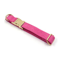 HKM-7882813 Soft Begonia Red Striped Corduroy Dog Collar for All Sizes