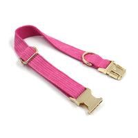 HKM-7882813 Soft Begonia Red Striped Corduroy Dog Collar for All Sizes