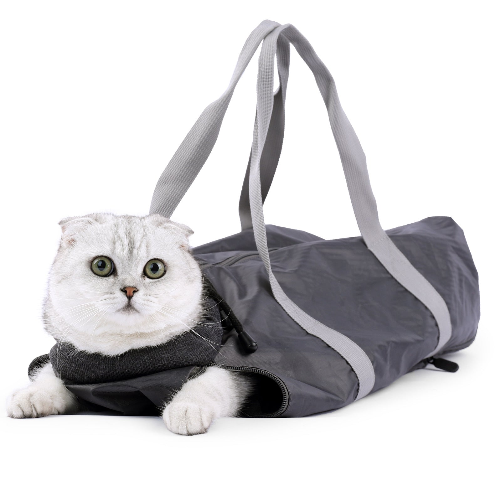 HKM-7883069 Double-Lined Pet Travel Bag - Soft Polyester, Anti-Scratch & Bite, 5L Capacity, Dark Gray/Rose Red