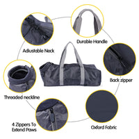 HKM-7883069 Double-Lined Pet Travel Bag - Soft Polyester, Anti-Scratch & Bite, 5L Capacity, Dark Gray/Rose Red