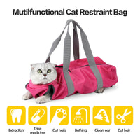 HKM-7883069 Double-Lined Pet Travel Bag - Soft Polyester, Anti-Scratch & Bite, 5L Capacity, Dark Gray/Rose Red
