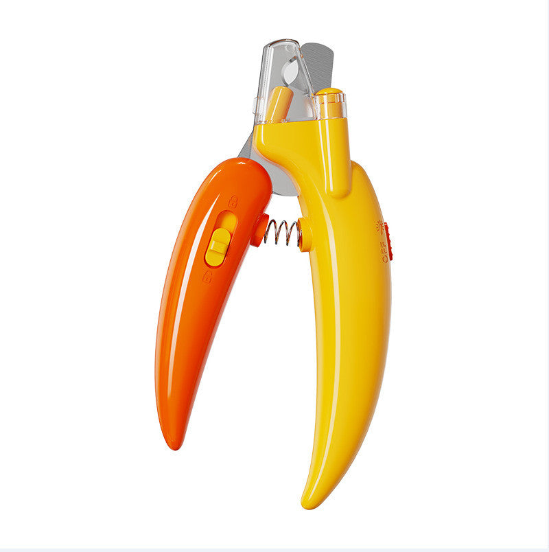 HKM-7884605 Chili Pepper Shaped Pet Nail Clippers with LED Light for Dogs and Cats