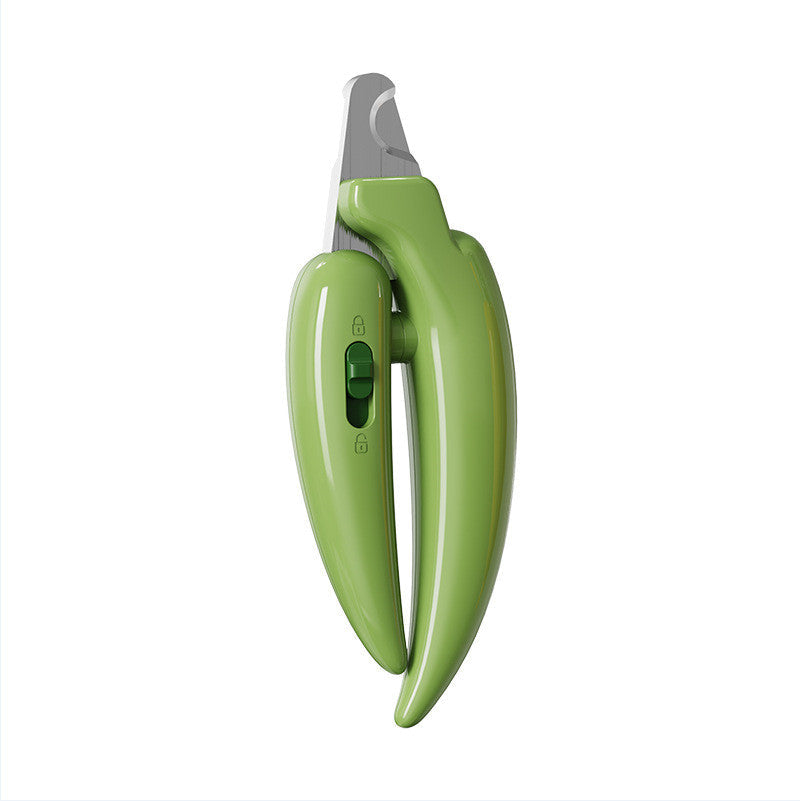 HKM-7884605 Chili Pepper Shaped Pet Nail Clippers with LED Light for Dogs and Cats