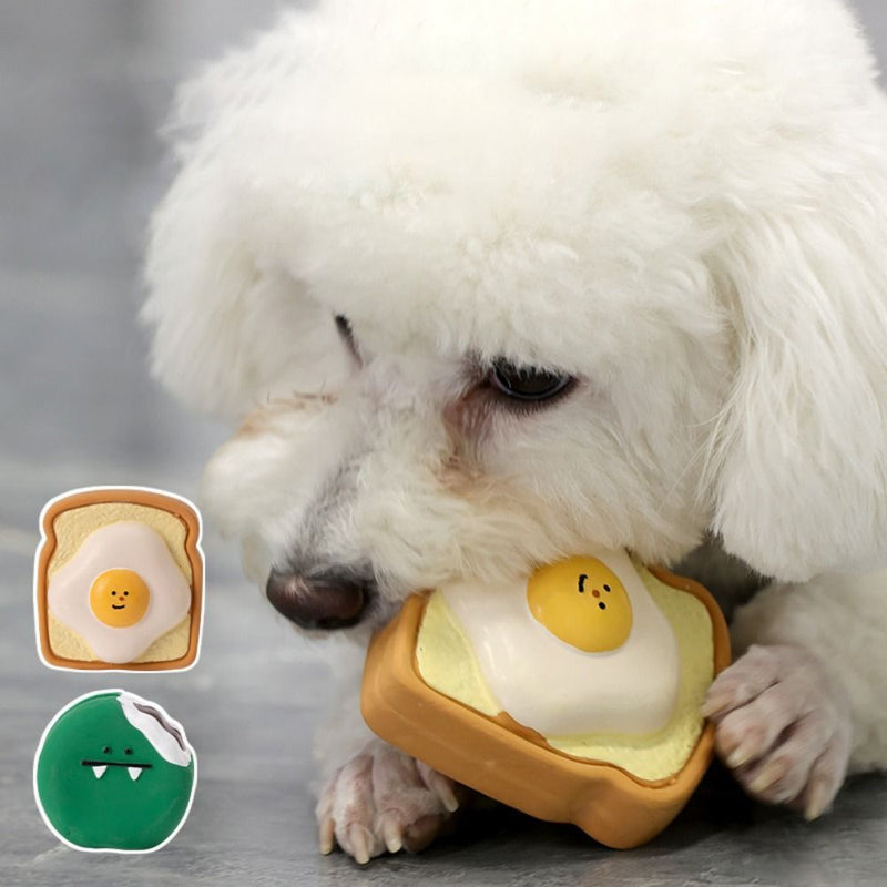HKM-7884989 Latex Cartoon Egg Toy for Dogs - Soft, Bite Resistant, Squeaky Chew Toy