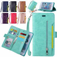 HKM-788627 Zipper Wallet Case for iPhone X, XR, XS with Card Slots and Kickstand Feature