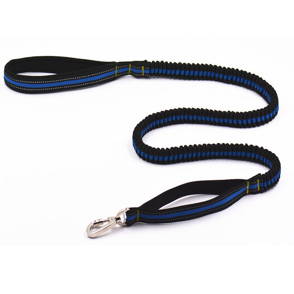 HKM-7886397 Reflective Elastic Traction Leash for Dogs - Durable Anti-Nylon, 2.5*100-170CM, Available in Blue and Orange