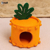 HKM-7886653 Felt Cottage Pet Nest for Hamster, Guinea Pig, Hedgehog & Pygmy Rabbit - Charming Toy Tunnel Shelter